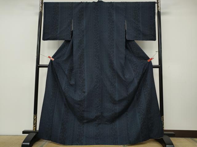 平和屋着物●結城紬　80亀甲　草花吉祥間道　正絹　逸品　CABK8097ut