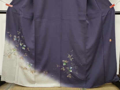 平和屋着物●和紙染染色作家・植村彩弘　訪問着　手描き　枝花文　暈し染め　金彩　やまと誂製　正絹　逸品　CABK8102ut