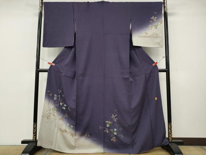 平和屋着物●和紙染染色作家・植村彩弘　訪問着　手描き　枝花文　暈し染め　金彩　やまと誂製　正絹　逸品　CABK8102ut