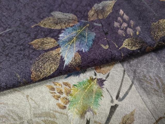 平和屋着物●和紙染染色作家・植村彩弘　訪問着　手描き　枝花文　暈し染め　金彩　やまと誂製　正絹　逸品　CABK8102ut