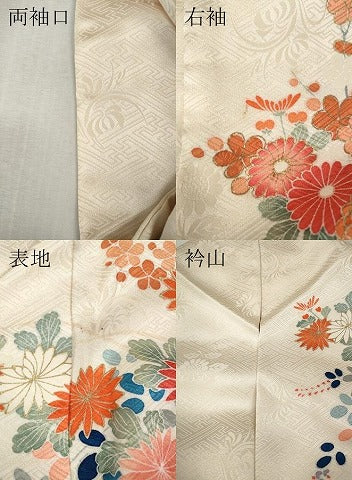 平和屋着物●訪問着　駒刺繍　片輪車花文　暈し染め　金銀彩　正絹　逸品　CABK8103ut