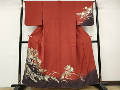 平和屋着物●訪問着　辻が花　暈し染め　金彩　正絹　逸品　CABK8107ut