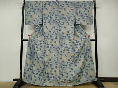 平和屋着物●上質な小紋　草花文　暈し染め　正絹　逸品　CABK8110ut