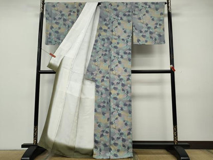 平和屋着物●上質な小紋　草花文　暈し染め　正絹　逸品　CABK8110ut