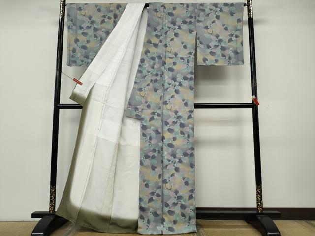 平和屋着物●上質な小紋　草花文　暈し染め　正絹　逸品　CABK8110ut