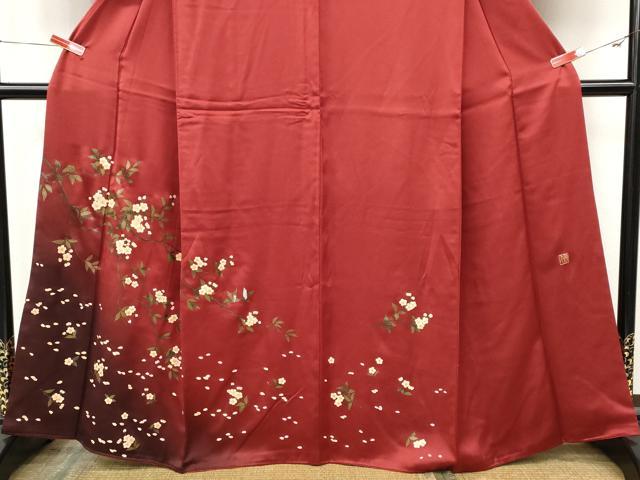 平和屋着物●訪問着　作家物　枝花文　暈し染め　金彩　正絹　逸品　CABK8112ut