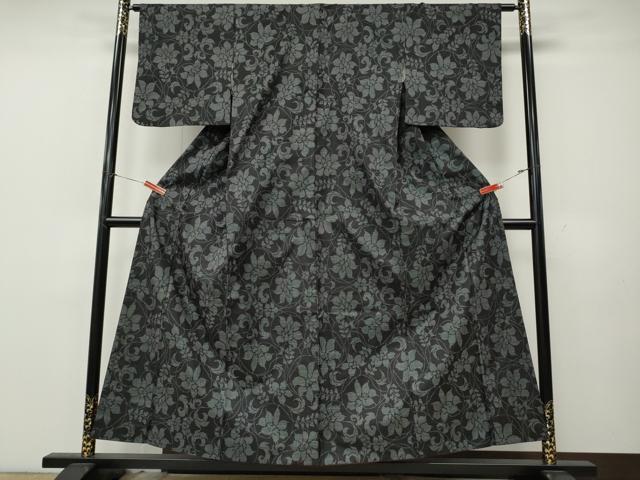 平和屋着物●本場大島紬　7マルキ　蔦の葉花文　正絹　逸品　CABK8115ut