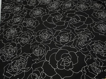 平和屋着物●上質な小紋　薔薇　黒地　正絹　逸品　CABK8120ut
