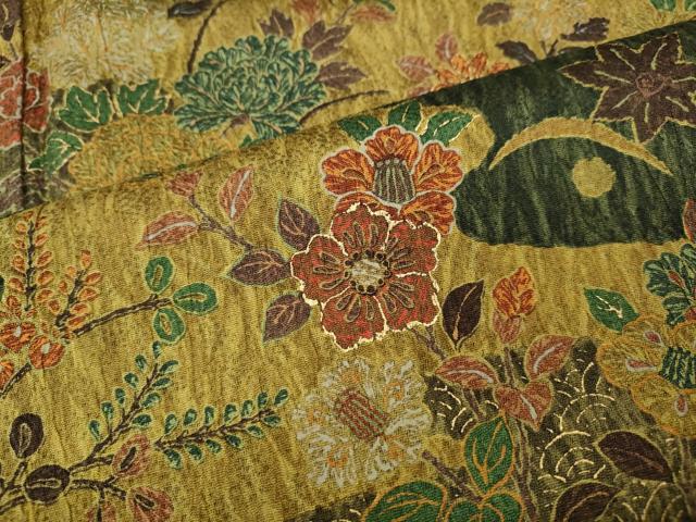 平和屋着物●訪問着　エ霞草花文　金彩　正絹　逸品　CABK8123ut