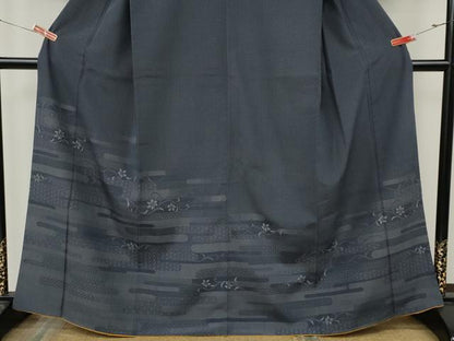 平和屋着物●訪問着　本塩沢　エ霞花唐草文　正絹　逸品　CABK8127ut