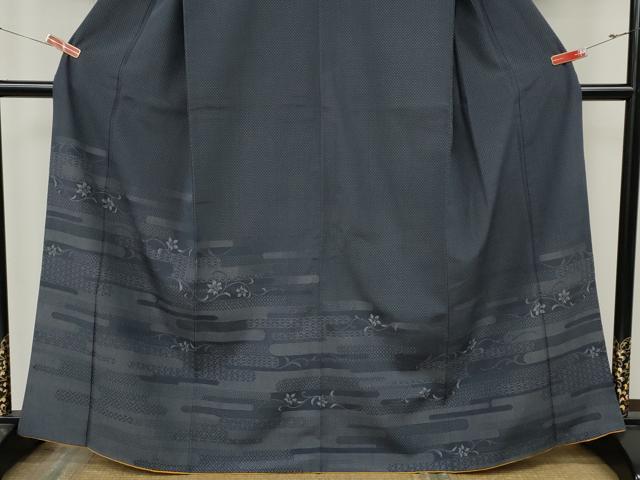 平和屋着物●訪問着　本塩沢　エ霞花唐草文　正絹　逸品　CABK8127ut