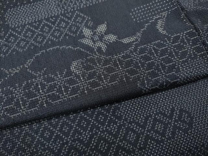 平和屋着物●訪問着　本塩沢　エ霞花唐草文　正絹　逸品　CABK8127ut