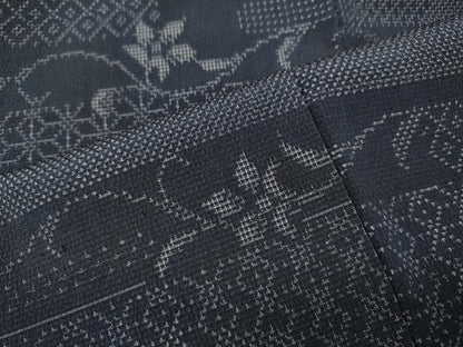 平和屋着物●訪問着　本塩沢　エ霞花唐草文　正絹　逸品　CABK8127ut