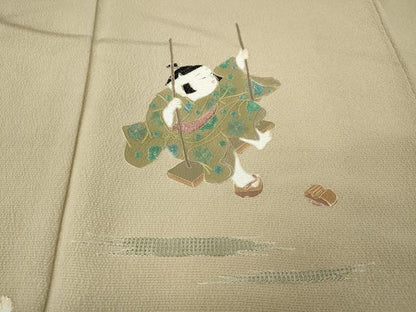 平和屋着物●訪問着　刺繍　童子遊び　暈し染め　正絹　逸品　未使用　CABK8128ut