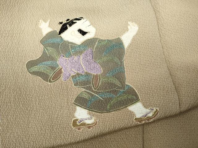 平和屋着物●訪問着　刺繍　童子遊び　暈し染め　正絹　逸品　未使用　CABK8128ut