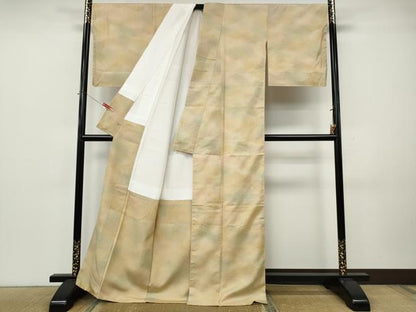 平和屋着物●上質な紬　遠山文　暈し染め　さが美扱い　正絹　逸品　未使用　CABK8130ut