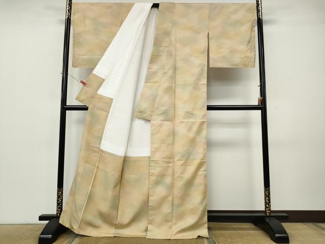 平和屋着物●上質な紬　遠山文　暈し染め　さが美扱い　正絹　逸品　未使用　CABK8130ut