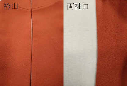 平和屋着物●上質な色無地　鉛丹色　正絹　逸品　CABK8134ut