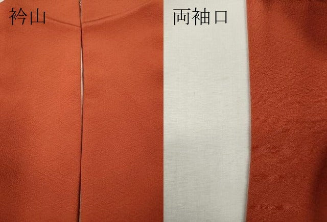 平和屋着物●上質な色無地　鉛丹色　正絹　逸品　CABK8134ut