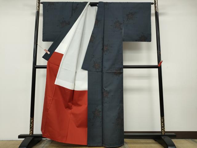 平和屋着物●本場大島紬　7マルキ　更紗花文　正絹　逸品　CABK8144ut