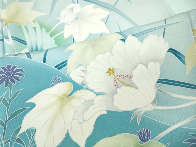 平和屋着物●訪問着　刺繍　花鳥文　暈し染め　正絹　逸品　CABK8146ut