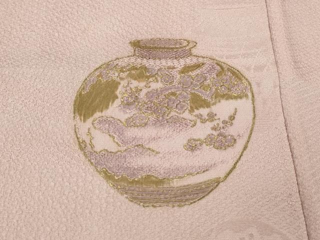 平和屋着物●訪問着　地紋起こし　陶器文　金彩　正絹　逸品　CABK8148ut
