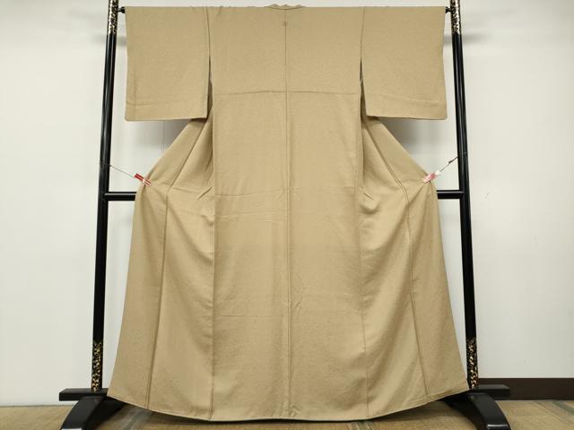 平和屋着物●上質な色無地　花唐草地紋　榛色　正絹　逸品　CABK8150ut
