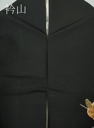 平和屋着物●訪問着　地紙枝花文　暈し染め　黒地　金彩　正絹　逸品　CABK8151ut