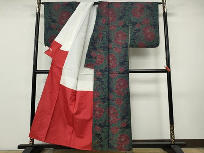 平和屋着物●本場大島紬　7マルキ　舞花文　正絹　逸品　CABK8152ut