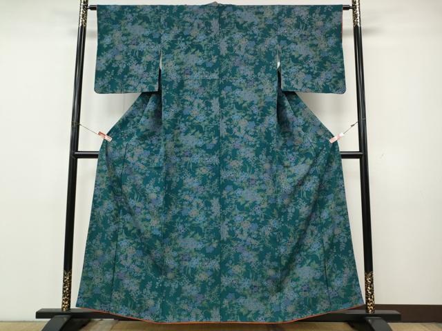 平和屋着物●上質な小紋　草花文　正絹　逸品　CABK8153ut