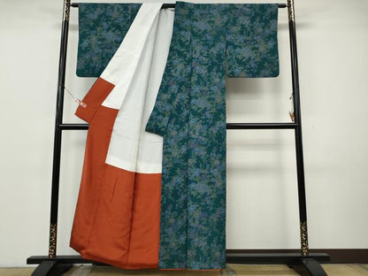 平和屋着物●上質な小紋　草花文　正絹　逸品　CABK8153ut
