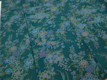 平和屋着物●上質な小紋　草花文　正絹　逸品　CABK8153ut
