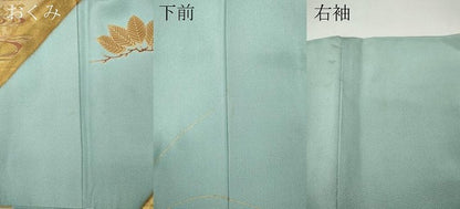 平和屋着物●豪華色留袖　駒刺繍　枝花文　金彩　正絹　逸品　CABK8154ut