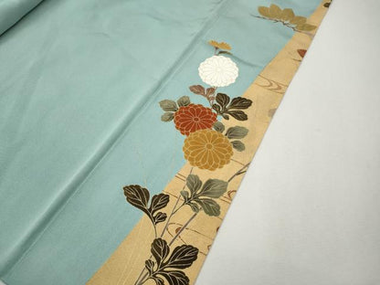 平和屋着物●豪華色留袖　駒刺繍　枝花文　金彩　正絹　逸品　CABK8154ut