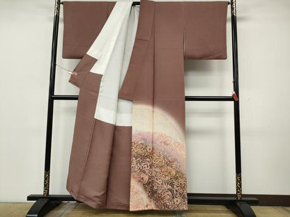 平和屋着物●日展作家　山本唯与志　レリーフ染　色留袖　更紗花文　暈し染め　金彩　正絹　逸品　CABK8155ut