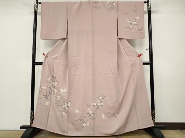平和屋着物●訪問着　友禅　作家物　枝花文　正絹　逸品　CABK8159ut