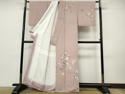 平和屋着物●訪問着　友禅　作家物　枝花文　正絹　逸品　CABK8159ut