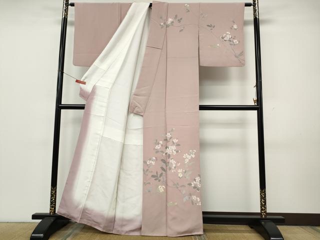 平和屋着物●訪問着　友禅　作家物　枝花文　正絹　逸品　CABK8159ut