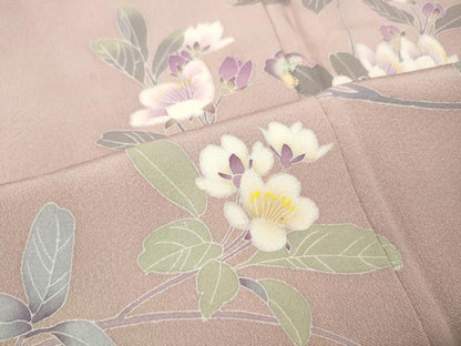 平和屋着物●訪問着　友禅　作家物　枝花文　正絹　逸品　CABK8159ut