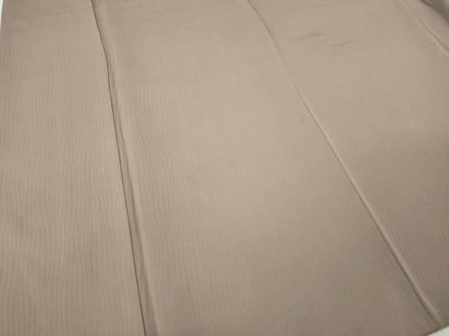 平和屋着物●上質な色無地　縞地紋　胡桃染色　正絹　逸品　CABK8160ut