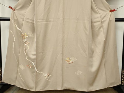 平和屋着物●銀座きしや　訪問着　駒刺繍　源氏香草花文　金彩　正絹　逸品　CABK8163ut
