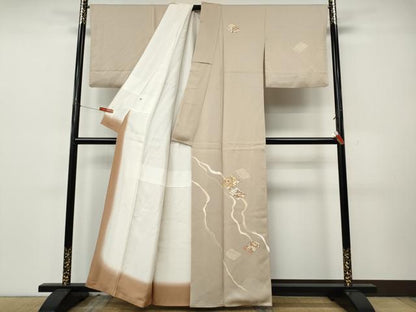 平和屋着物●銀座きしや　訪問着　駒刺繍　源氏香草花文　金彩　正絹　逸品　CABK8163ut