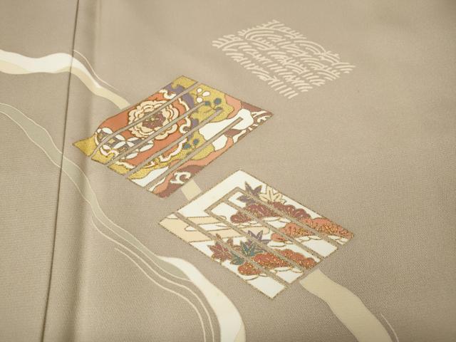 平和屋着物●銀座きしや　訪問着　駒刺繍　源氏香草花文　金彩　正絹　逸品　CABK8163ut