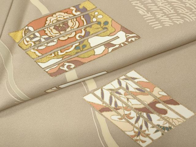 平和屋着物●銀座きしや　訪問着　駒刺繍　源氏香草花文　金彩　正絹　逸品　CABK8163ut