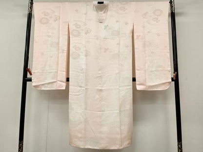 平和屋着物●振袖用長襦袢　袷　雲重ね舞花地紋　暈し染め　正絹　逸品　CABK8166ut
