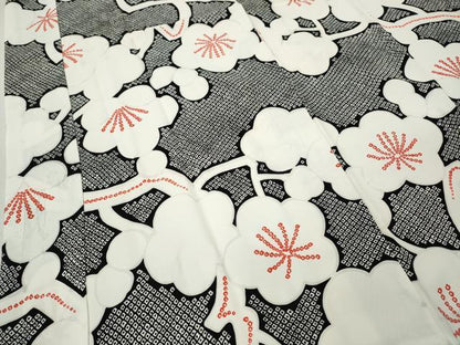 平和屋着物●振袖用長襦袢　袷　鹿の子枝梅文　正絹　逸品　CABK8167ut