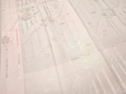 平和屋着物●中国三大刺繍　スワトウ刺繍　振袖用長襦袢　袷　流水舞花文　暈し染め　正絹　逸品　CABK8170ut