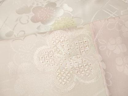 平和屋着物●中国三大刺繍　スワトウ刺繍　振袖用長襦袢　袷　流水舞花文　暈し染め　正絹　逸品　CABK8170ut