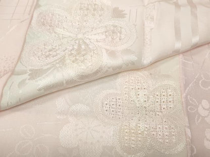 平和屋着物●中国三大刺繍　スワトウ刺繍　振袖用長襦袢　袷　流水舞花文　暈し染め　正絹　逸品　CABK8170ut
