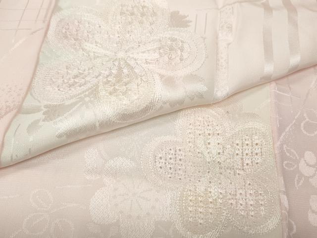 平和屋着物●中国三大刺繍　スワトウ刺繍　振袖用長襦袢　袷　流水舞花文　暈し染め　正絹　逸品　CABK8170ut